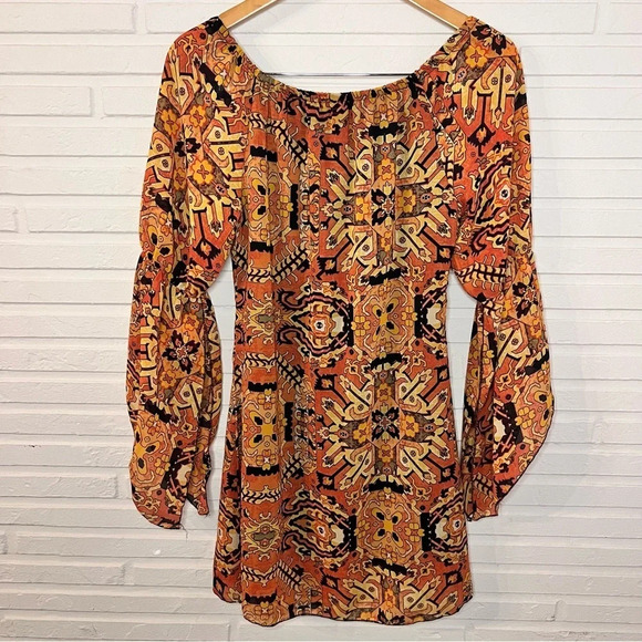 Truth NYC Orange Split Boho Sleeve Off The Shoulder Dress, Women’s Size Small - Picture 6 of 9